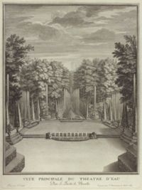 Vue principale du Théâtre d'eau dans le Jardin de Versailles