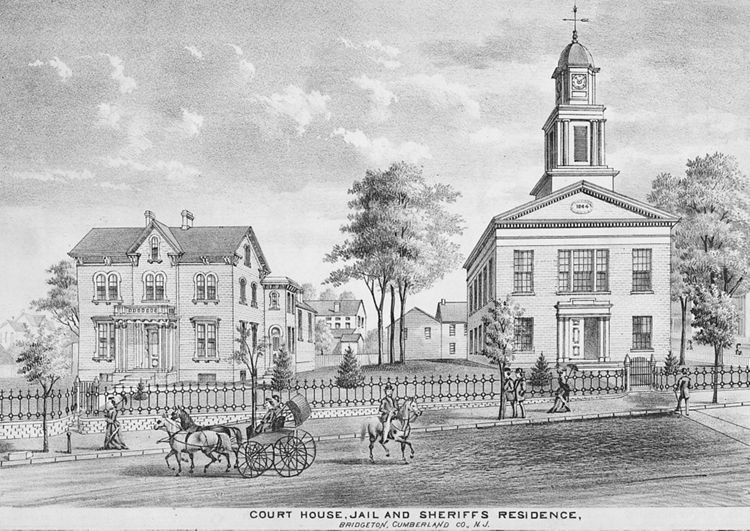 "Court House, Jail, and Sheriff's Residence" (Bridgeton, 1876)