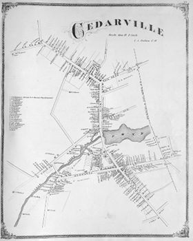 "Cedarville." Lithograph map, 39.8 × 30.8 cm. Scale: 600 feet to the 1 inch.