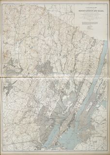 "A Topographical Map of the Counties of Bergen, Hudson, and Essex" (1884). Atlas sheet no. 7. Large lithograph map, 88 × 61.8 cm. Scale: 1 mile to 1 inch.
