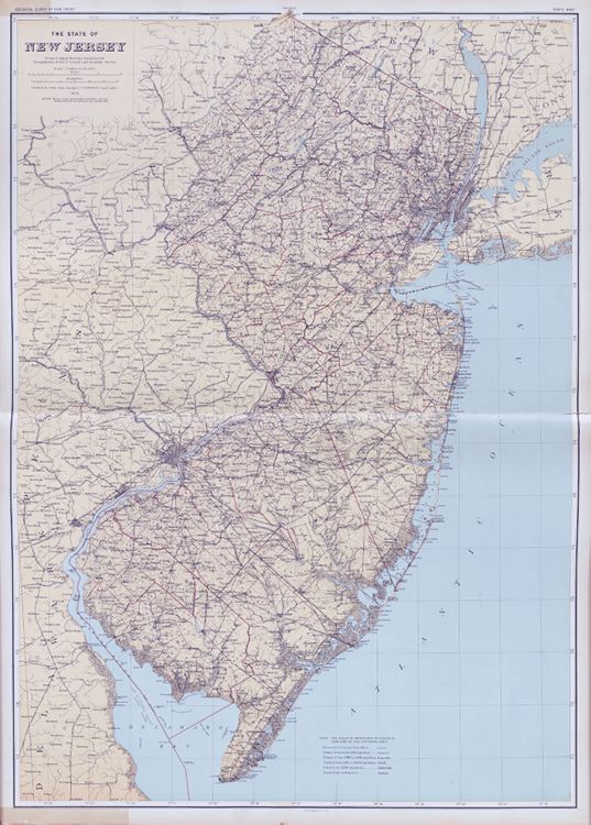 NJ 1795 MAP Wyckoff Margate City Matawan Maywood New Jersey HISTORY  HUGE !! 