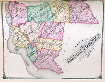 Everts & Stewart. Combination Atlas Map of Salem & Gloucester Counties, New Jersey: Compiled, Drawn and Published from Personal Examinations and Surveys (Philadelphia: Everts & Stewart, 1876) [courtesy of Joseph J. Felcone]. 86 pp., including maps. (shared with Gloucester County)